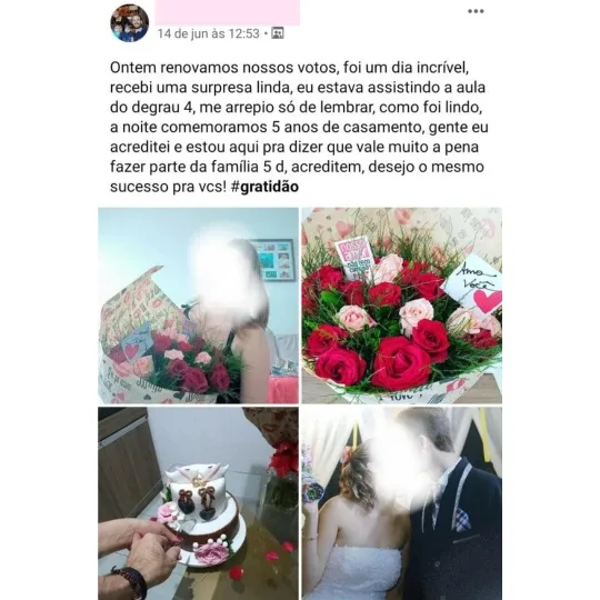 Post de aluna: renovamos nossos votos, vale a pena fazer parte da família 5D